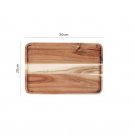 Acacia Wood Serving Tray Elegant Rectangular Plate Coffee Snacks Tea, Size L