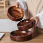 Walnut Solid Wood Bowl Creative Salad Fruit Storage Boat Bowl, Size M