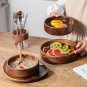 2Pcs Walnut Solid Wood Bowl Creative Salad Fruit Storage Boat Bowl