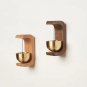 Wooden Wind Chimes Wireless Doorbell for Home Entrance, 2pc Dark