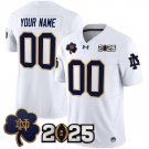 Notre Dame Fighting Irish 2025 CFP Final Patch Vapor Limited Custom Jersey White