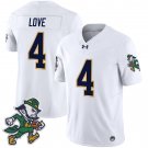 Notre Dame Fighting Irish 2025 #4 LOVE Gridiron Leprechaun Edition Vapor Limited  White