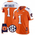War Eagles Jersey #1 Auburn Tigers 2025 Alabama Patch Stitched Orange Alternate
