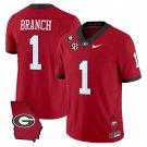 Men's Zachariah Branch Jersey #1 Georgia Bulldogs 2025 Georgia Map Red