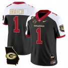 Men's Zachariah Branch Jersey #1 Georgia Bulldogs 2025 Georgia Map Black Alternate
