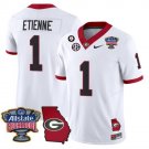 Trevor Etienne Jersey #1 Georgia Bulldogs 2025 Sugar Bowl Patch Vapor White