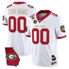 Custom Georgia Bulldogs Jersey 2025 Georgia Map, Vince Dooley Stitched White Gold