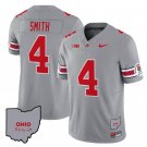Jeremiah Smith Jersey #4 Ohio State Rose Bowl Patch Football Gray