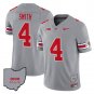 Jeremiah Smith Jersey #4 Ohio State Rose Bowl Patch Football Gray