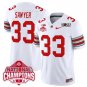Men's Ohio State Buckeyes #33 Jack Sawyer White 2025 CFP Final Football Jersey