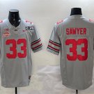 Men's Ohio State Buckeyes #33 Jack Sawyer Grey 2025 CFP Final Jersey