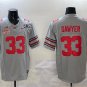 Men's Ohio State Buckeyes #33 Jack Sawyer Grey 2025 CFP Final Jersey