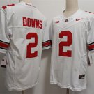 Ohio State Buckeyes #2 Caleb Downs Jersey White Limited College Football Stitch