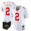 Ohio State Buckeyes Emeka Egbuka Jersey #2 College Football Stitched White Gold
