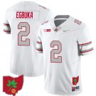 Emeka Egbuka Jersey #2 Ohio State Buckeyes Football Ohio Map Patch White