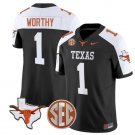 Xavier Worthy Jersey Texas Longhorns State Map and Sec Patch Vapor College