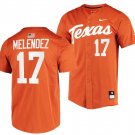 Ivan Melendez Jersey Texas Longhorns College Baseball Full-Button Orange #17