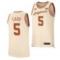 Men's #5 Marcus Carr Jersey Texas Longhorns College Basketball Jerseys Cream