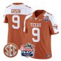 Jerrick Gibson Jersey #9 Texas Longhorns Peach Bowl Patch Vapor Orange Alternate