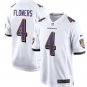 Zay Flowers #4 Baltimore Ravens Game Jersey - White