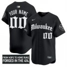 Custom Milwaukee Brewers Jersey Gothic 414 Shadows Edition Stitched Black