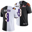 Men's Bengals x LSU Tigers 9 Joe Burrow White Black 2022 Jersey