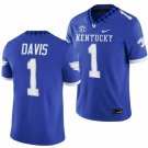 Men's Kentucky Wildcats #1 Ray Davis Jersey 2023 Home Blue Game College