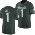 Men's Michigan State Spartans Jayden Reed Jersey #1 College Game 2023 Green