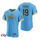 Men's Brewers #19 Robin Yount Flex City Connect Jersey Powder Blue