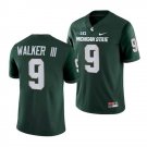 Men's Michigan State Spartans Kenneth Walker III #9 Green NCAA Jersey