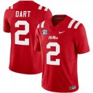 Men's Jaxson Dart Jersey #2 Ole Miss Rebels Football Vapor Limited Red