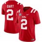 Men's Jaxson Dart Jersey #2 Ole Miss Rebels Football Vapor Limited Red