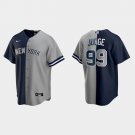 Mens Yankees #99 Aaron Judge Split Base Jersey grey navy