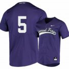 TCU Horned Frogs 5 Sam Thompson Purple Elite Baseball Jersey