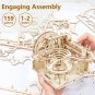 3D Wooden Puzzle Building Kits Mechanical Model Marble Run Set with 4 Balls Creative STEM Toy