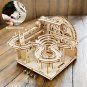 3D Wooden Puzzle Building Kits Mechanical Model Marble Run Set with 4 Balls Creative STEM Toy