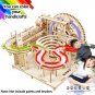 3D Wooden Puzzle Building Kits Mechanical Model Marble Run Set with 4 Balls Creative STEM Toy