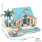 3D Wooden Puzzle Sailing Toy For Children Gift Merry Christmas, Bali Island Villa 86PCS