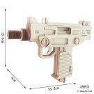 Wooden Assembly Puzzle 3D Toy Gun Cannot Shoot Educational Gift, Model UZI Pistol