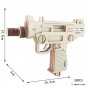 Wooden Assembly Puzzle 3D Toy Gun Cannot Shoot Educational Gift, Model UZI Pistol