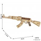 Wooden Assembly Puzzle 3D Toy Gun Cannot Shoot Educational Gift, Model AK47