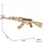 Wooden Assembly Puzzle 3D Toy Gun Cannot Shoot Educational Gift, Model AK47