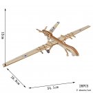 Wooden Jigsaw 3D Puzzle Handmade Assemble Painting Airplane Toy Model Scouting Drone