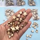 300PCS Wooden Stars Slices Mixed Size Blank Crafts Pieces Christmas Wedding Party