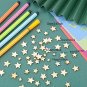 300PCS Wooden Stars Slices Mixed Size Blank Crafts Pieces Christmas Wedding Party