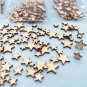 300PCS Wooden Stars Slices Mixed Size Blank Crafts Pieces Christmas Wedding Party