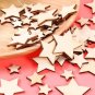 300PCS Wooden Stars Slices Mixed Size Blank Crafts Pieces Christmas Wedding Party