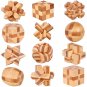 Wooden Lock Lu Ban Lock IQ Educational Toy Kid 3D Puzzles Game Unlock, Octagonal Ball