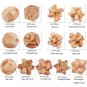 Wooden Lock Lu Ban Lock IQ Educational Toy Kid 3D Puzzles Game Unlock, Octagonal Ball