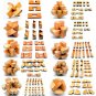 Wooden Lock Lu Ban Lock IQ Educational Toy Kid 3D Puzzles Game Unlock, Octagonal Ball
